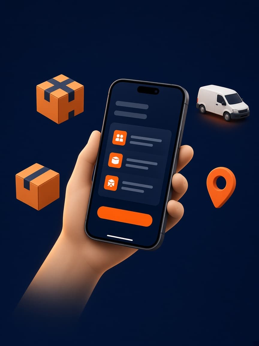 The eHaul mover app showing an assigned job